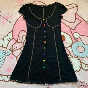 dELiA*s by Dolls Kill Cup Of Cheer Rainbow Stitch Mini Dres